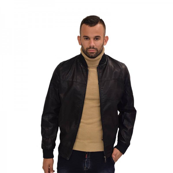 AL FRANCO JACKET BLACK ΔΕΡΜΑΤΙΝΟ YP-118