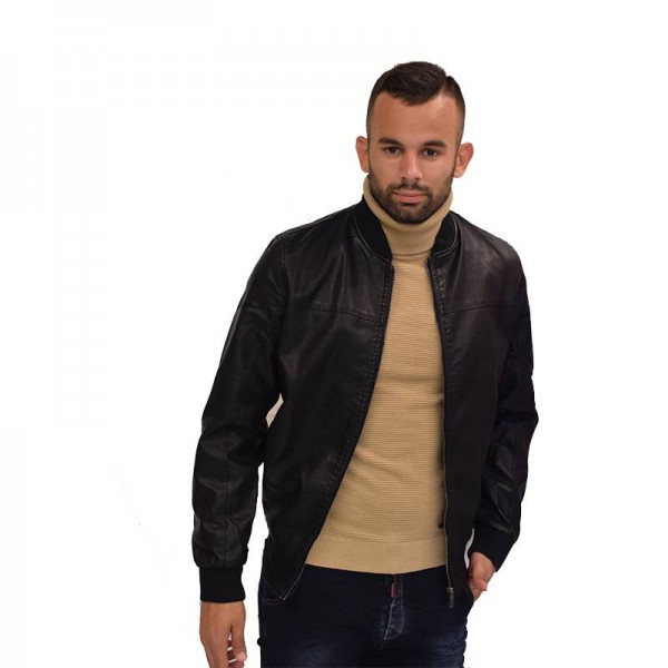 AL FRANCO JACKET BLACK ΔΕΡΜΑΤΙΝΟ YP-118