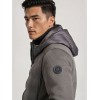 FUNKY BUDDHA PUFFER BOMBER ΜΕ ΚΟΥΚΟΥΛΑ FBM010-014-01 GREY