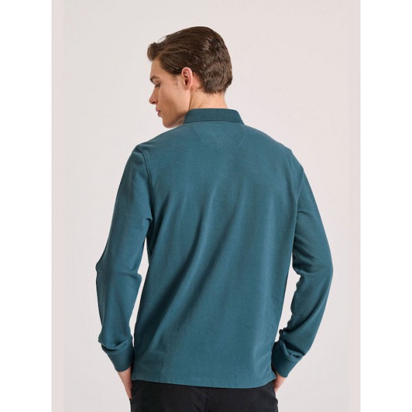 GARAGE 55 ΜΑΚΡΥΜΑΝΙΚΟ POLO ΠΙΚΕ GAM010-501-11 TEAL