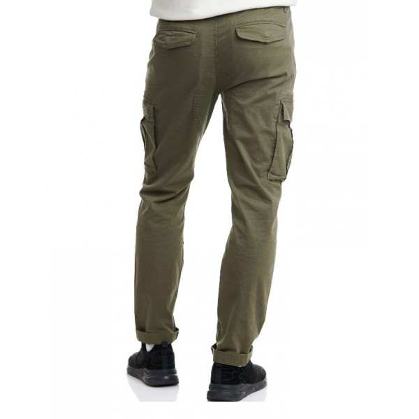 CALEB / MINHAO/ TONY MORO  JEANS CARGO KHAKI ΧΩΡΙΣ ΛΑΣΤΙΧΟ ΚΑΤΩ ΙΣΙΑ ΓΡΑΜΜΗ KS22-95FSK