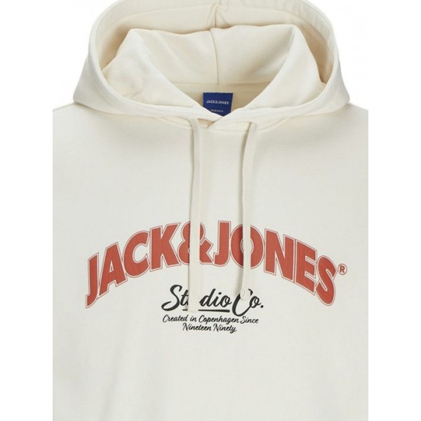 JACK & JONES ΑΝΔΡΙΚΟ ΦΟΥΤΕΡ ΜΕ ΚΟΥΚΟΥΛΑ 12267584 ANTIQUE WHITE