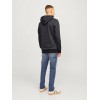 JACK & JONES ΑΝΔΡΙΚΟ ΦΟΥΤΕΡ ΜΕ ΚΟΥΚΟΥΛΑ 12256848 BLACK MELANGE