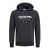 JACK & JONES ΑΝΔΡΙΚΟ ΦΟΥΤΕΡ ΜΕ ΚΟΥΚΟΥΛΑ 12256848 BLACK MELANGE