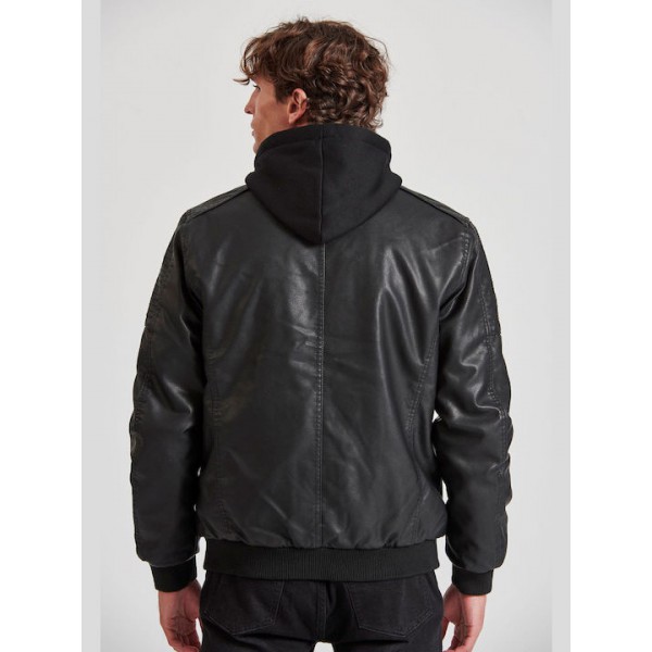 FUNKY BUDDHA  ΑΝΔΡΙΚΟ JACKET ΔΕΡΜΑΤΙΝΗ FBM010-061-01 BLACK