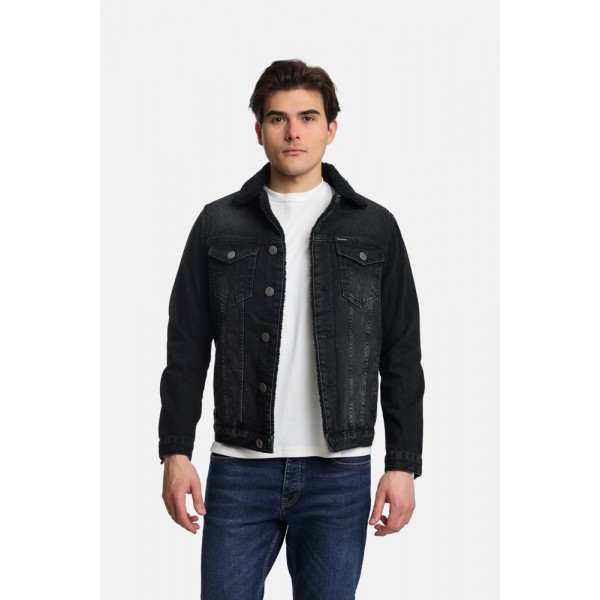 PACO & CO ΜΠΟΥΦΑΝ ΑΝΔΡΙΚΟ JEAN JACKET BLACK 2498327