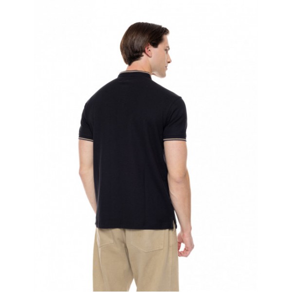 BISTON FASHION ΚΟΝΤΟΜΑΝΙΚΟ MAO POLO  T-SHIRT 51-206-023 BLACK