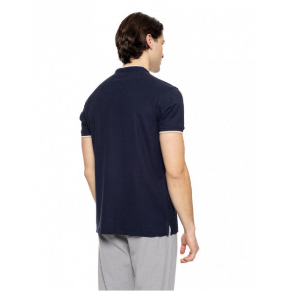 BISTON FASHION ΚΟΝΤΟΜΑΝΙΚΟ MAO POLO  T-SHIRT 51-206-023 NAVY