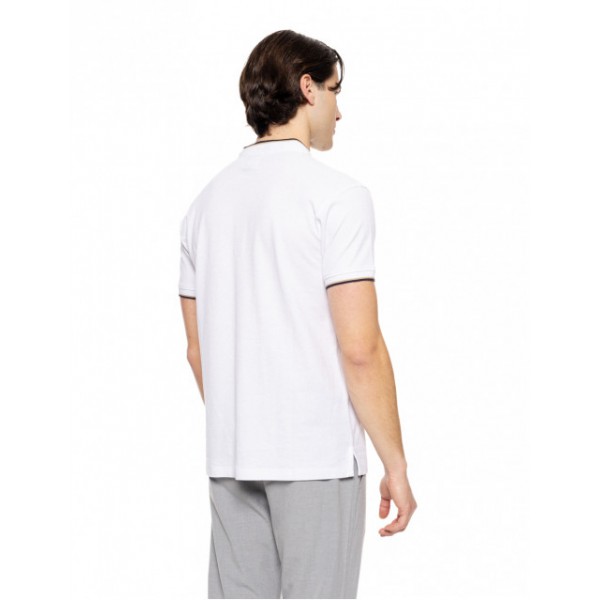 BISTON FASHION ΚΟΝΤΟΜΑΝΙΚΟ MAO POLO  T-SHIRT 51-206-023 WHITE