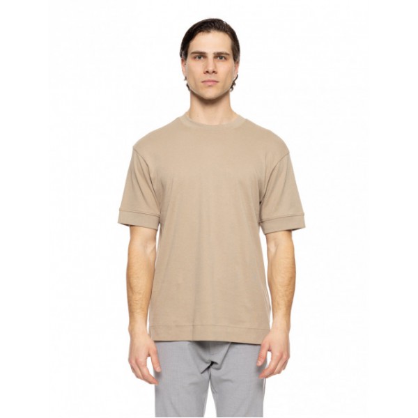 BISTON FASHION ΚΟΝΤΟΜΑΝΙΚΟ  T-SHIRT 51-206-047 BEIGE