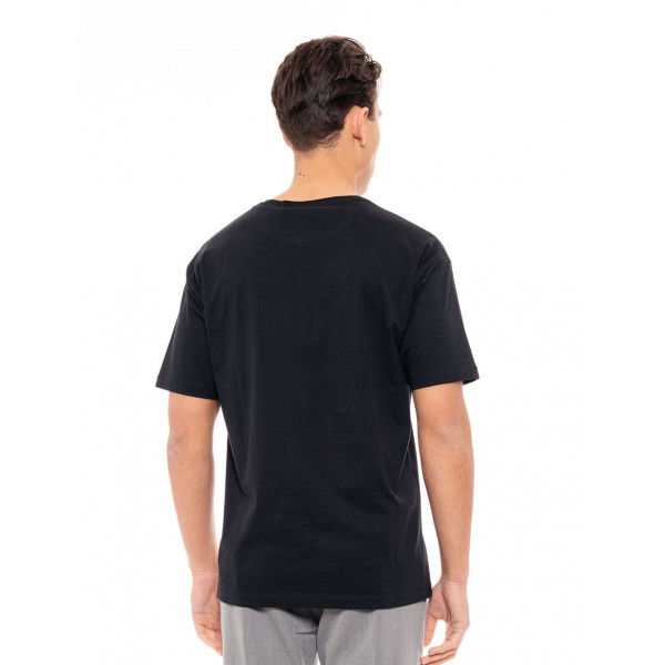 BISTON ΚΟΝΤΟΜΑΝΙΚΟ  T-SHIRT ΜΕ ΣΤΑΜΠΑ 49-206-018 BLACK