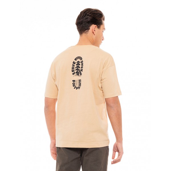 SPLENDID ΚΟΝΤΟΜΑΝΙΚΟ  T-SHIRT ΜΕ ΣΤΑΜΠΑ 49-206-024 BEIGE