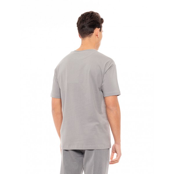 BISTON ΚΟΝΤΟΜΑΝΙΚΟ  T-SHIRT ΜΕ ΣΤΑΜΠΑ 49-206-032 LT GREY