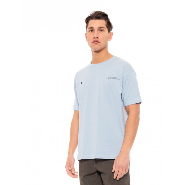 SPLENDID ΚΟΝΤΟΜΑΝΙΚΟ  T-SHIRT ΜΕ ΣΤΑΜΠΑ 49-206-033 SKY BLUE