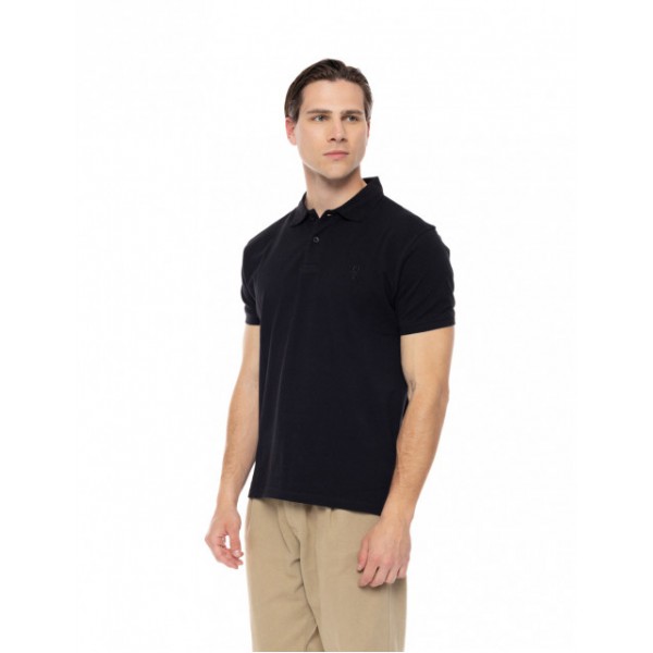 BISTON FASHION ΚΟΝΤΟΜΑΝΙΚΟ  POLO  T-SHIRT 51-206-035 BLACK