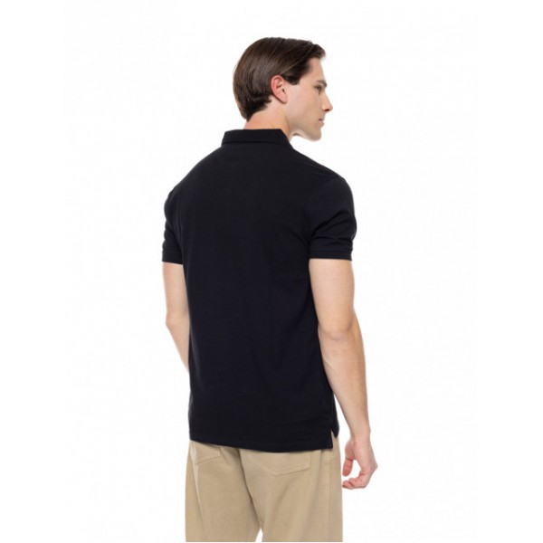 BISTON FASHION ΚΟΝΤΟΜΑΝΙΚΟ  POLO  T-SHIRT 51-206-035 BLACK