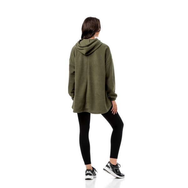 BODYMOVE ΖΑΚΕΤΑ ΓΥΝΑΙΚΕΙΑ FLEECE ΜΕ ΚΟΥΚΟΥΛΑ 1412 KHAKI