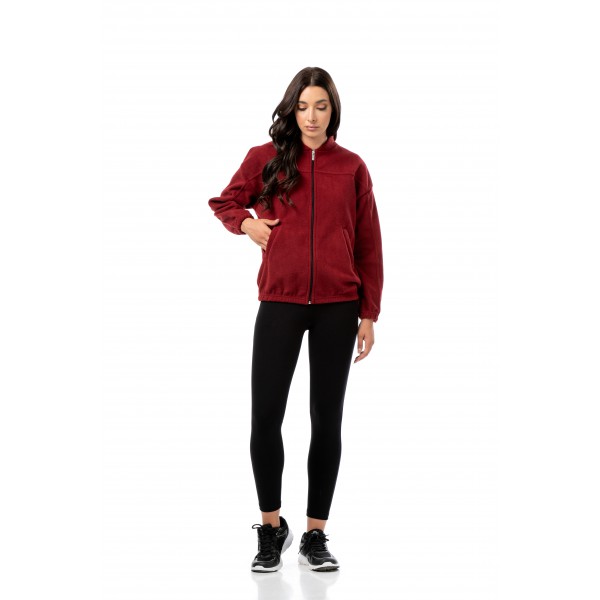 BODYMOVE ΖΑΚΕΤΑ ΓΥΝΑΙΚΕΙΑ BOMBER FLEECE 1413 BORDO