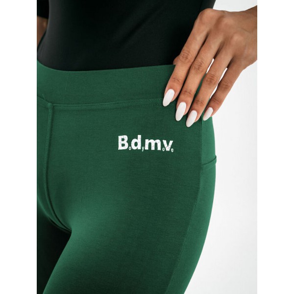 BODYMOVE Κολάν viscose με ζωνάκι στάμπα και σήμα 1329 GREEN