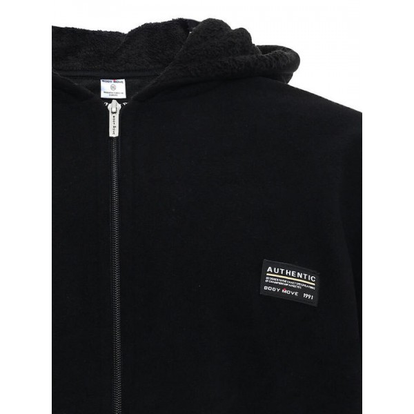 BODYMOVE ΖΑΚΕΤΑ ΜΕ ΚΟΥΚΟΥΛΑ FLEECE  BLACK  1375