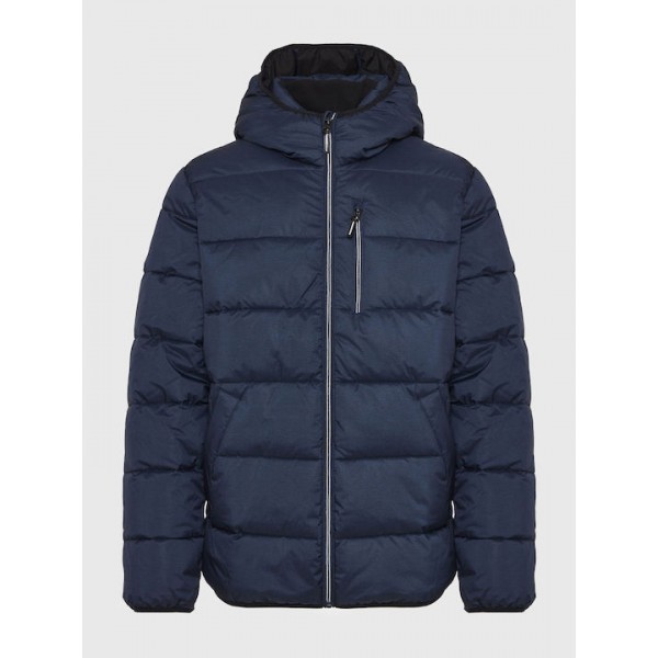 FUNKY BUDDHA PUFFER BOMBER ΜΕ ΚΟΥΚΟΥΛΑ  FBM010-006-01 NAVY