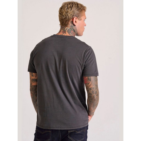 FUNKY BUDDHA ΑΝΔΡΙΚΟ T-SHIRT  FBM010-003-04 ANTHRACITE