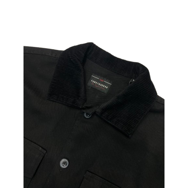 FUNKY BUDDHA  ΑΝΔΡΙΚΟ OVERSHIRT ΚΟΤΛΕ ΠΟΥΚΑΜΙΣΟ BLACK FBM010-075-05