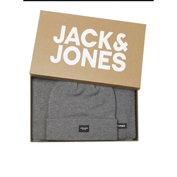 JACK & JONES ΑΝΔΡΙΚΟ ΣΕΤ ΜΕ ΣΚΟΥΦΟ ΓΑΝΤΙΑ GREY 12168383