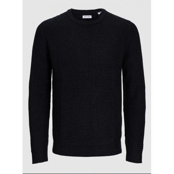 JACK & JONES ΠΛΕΚΤΟ  ΠΟΥΛΟΒΕΡ 12270919 BLACK