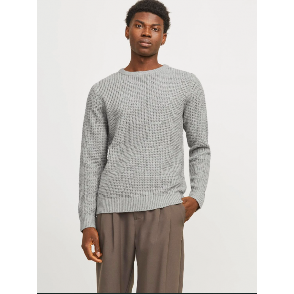 JACK & JONES ΠΛΕΚΤΟ  ΠΟΥΛΟΒΕΡ 12270919 GREY MEL