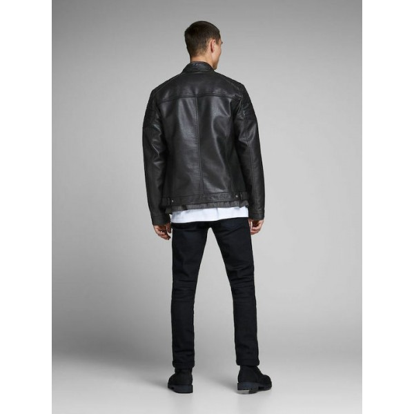 JACK & JONES BIKER ΔΕΡΜΑΤΙΝΗ JACKET BLACK  12147218