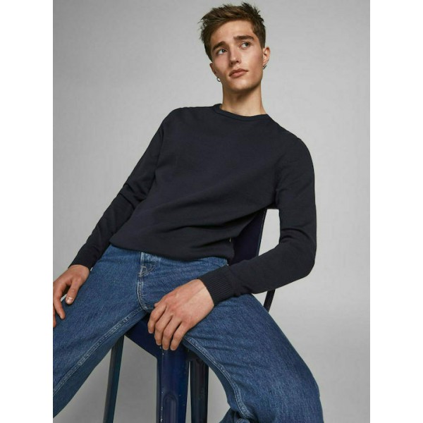 JACK & JONES ΠΛΕΚΤΟ ΛΕΠΤΟ ΠΟΥΛΟΒΕΡ NAVY 12137190