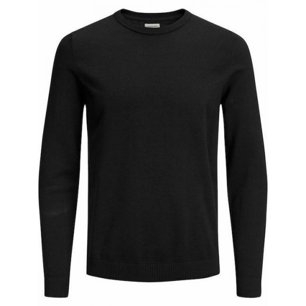 JACK & JONES ΠΛΕΚΤΟ ΛΕΠΤΟ ΠΟΥΛΟΒΕΡ BLACK 12137190