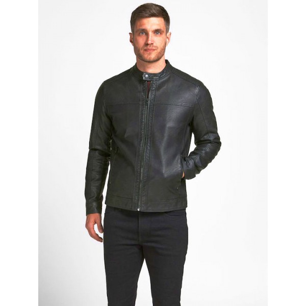 JACK & JONES BIKER ΔΕΡΜΑΤΙΝΗ JACKET BLACK 12182461