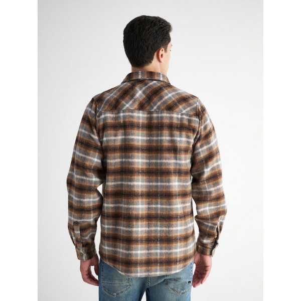 STAFF JEANS ΜΑΚΡΥΜΑΝΙΚΟ ΠΟΥΚΑΜΙΣΟ OVERSHIRT 61-103.052 BROWN