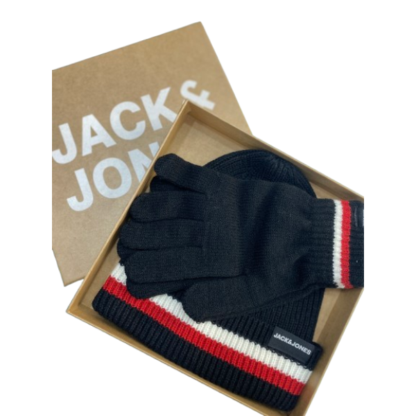 JACK & JONES ΑΝΔΡΙΚΟ ΣΕΤ ΜΕ ΣΚΟΥΦΟ ΓΑΝΤΙΑ BLACK 12268425