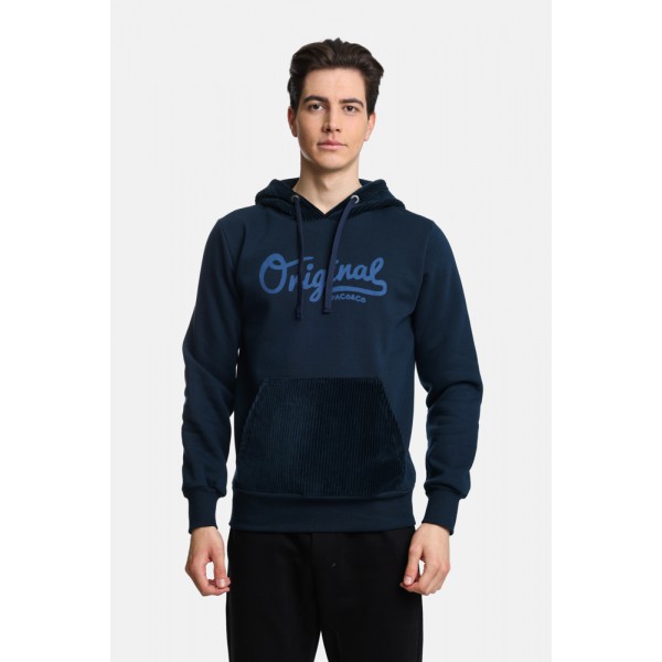 PACO & CO ΑΝΔΡΙΚΗ ΦΟΥΤΕΡ ΜΕ ΚΟΥΚΟΥΛΑ  ΕΠΕΝΔΥΣΗ FLEECE 2481080 NAVY