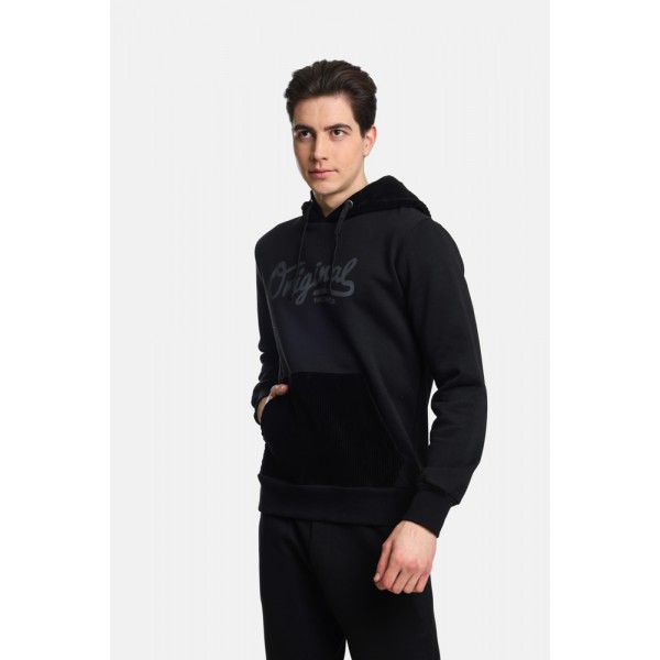 PACO & CO ΑΝΔΡΙΚΗ ΦΟΥΤΕΡ ΜΕ ΚΟΥΚΟΥΛΑ BLACK ΕΠΕΝΔΥΣΗ FLEECE 2481080