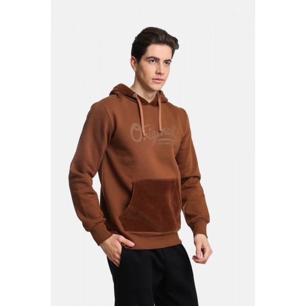 PACO & CO ΑΝΔΡΙΚΗ ΦΟΥΤΕΡ ΜΕ ΚΟΥΚΟΥΛΑ  ΕΠΕΝΔΥΣΗ FLEECE 2481080 CAMEL